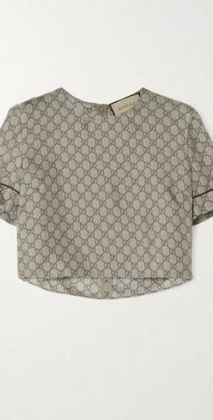 GUCCI GG Supreme cropped printed silk